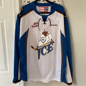 Kootenay Ice CHL Hockey Jersey CCM Logo Vintage Canada Sz Large